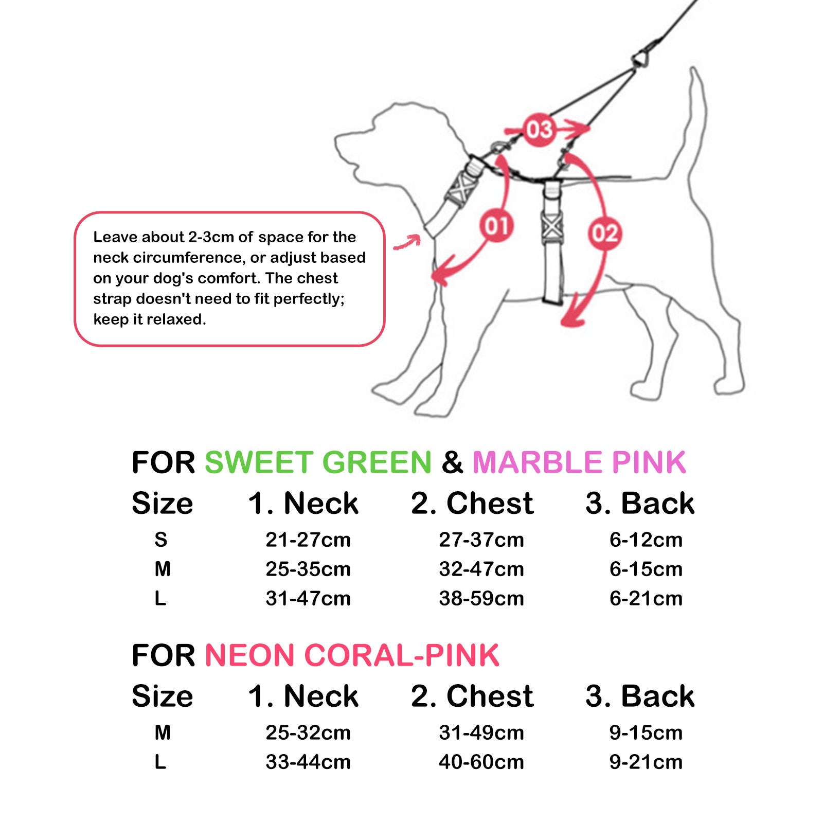 Dog Double-Lined Straps Harness Adjustable M SWEET GREEN V274-PET-BH-2HARN-M-SWGN