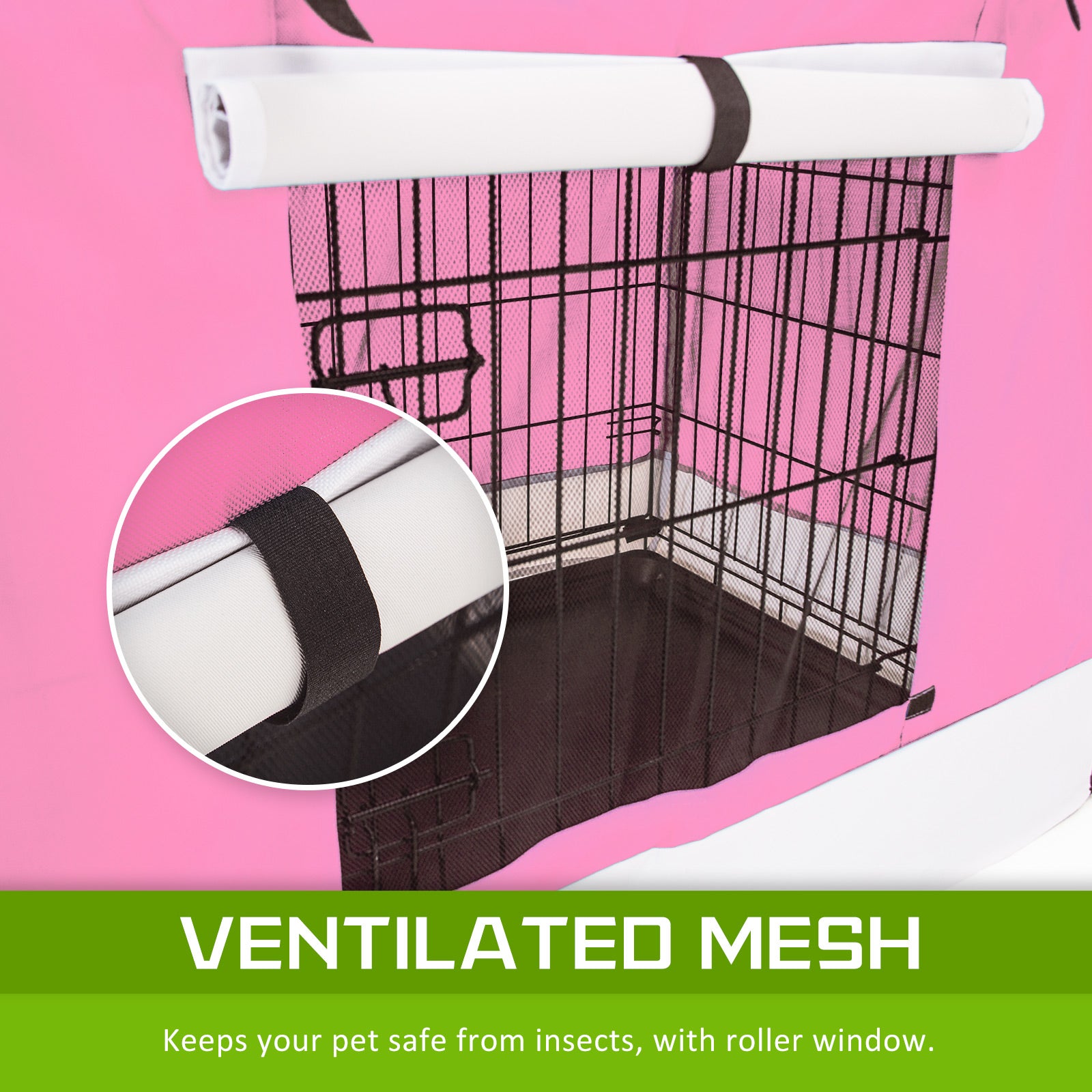 Cage Cover Enclosure for Wire Dog Cage Crate 24in PINK V274-PET-CV24-PK