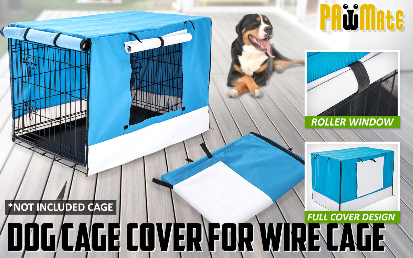 Cage Cover Enclosure for Wire Dog Cage Crate 30in BLUE V274-PET-CV30-BU