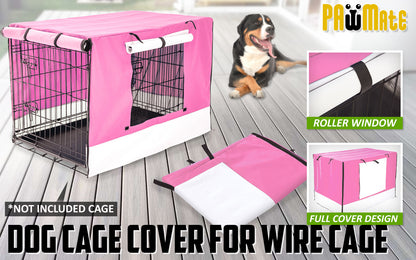 Cage Cover Enclosure for Wire Dog Cage Crate 36in PINK V274-PET-CV36-PK
