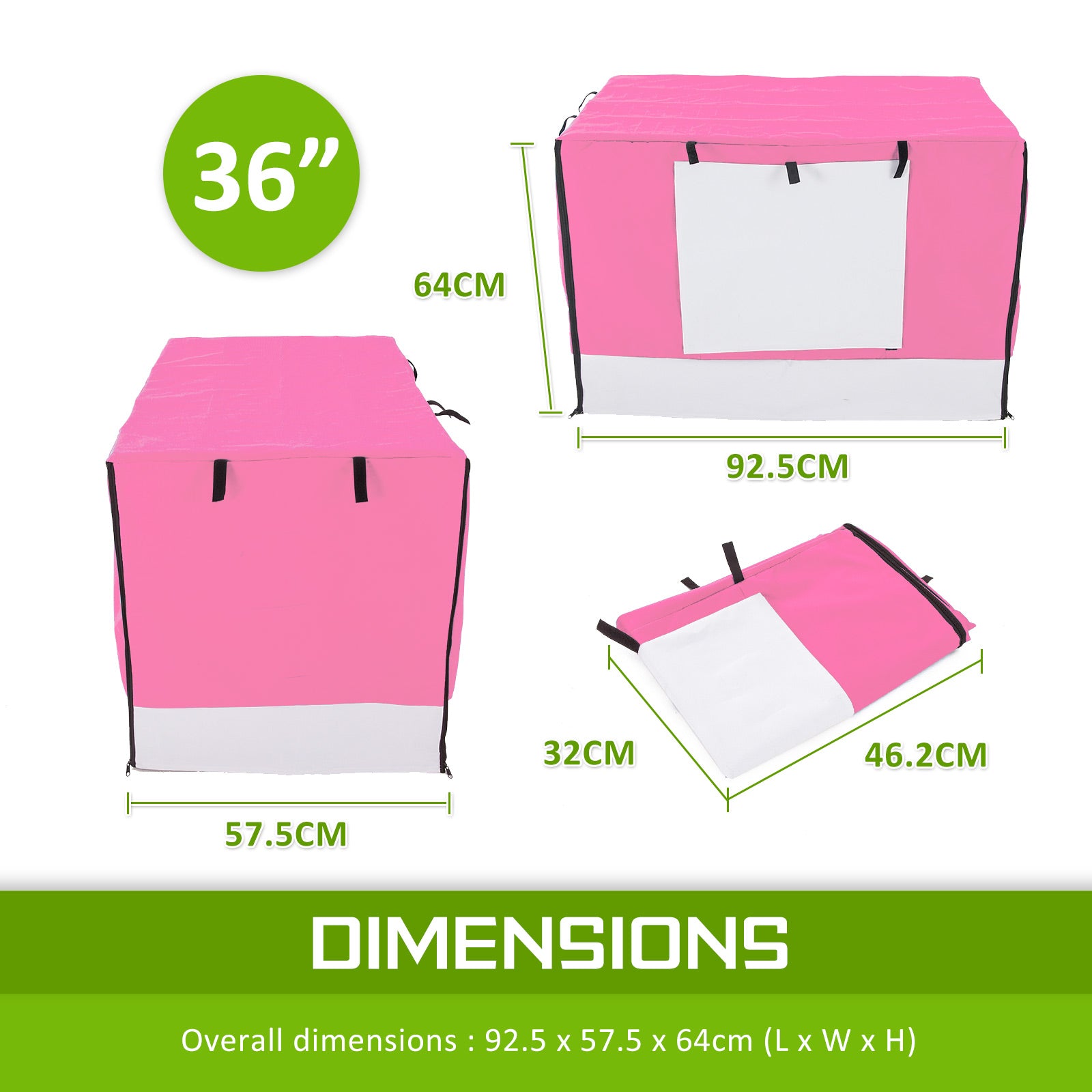 Cage Cover Enclosure for Wire Dog Cage Crate 36in PINK V274-PET-CV36-PK