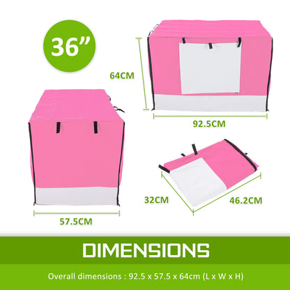 Cage Cover Enclosure for Wire Dog Cage Crate 36in PINK V274-PET-CV36-PK