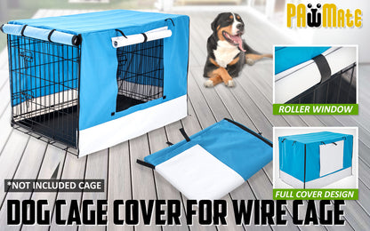 Cage Cover Enclosure for Wire Dog Cage Crate 42in BLUE V274-PET-CV42-BU
