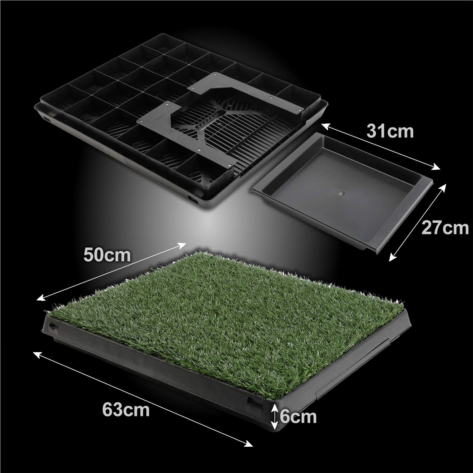 Pet Dog Potty Tray Training Toilet + 1 Grass Mat 63cm x 50cm V274-PET-HH208A-1MAT