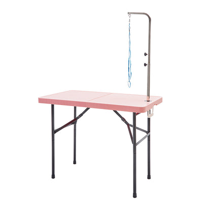 Paw Mate Pet Grooming Salon Table 97cm Adjustable Foldable Mobile Dog Cat for Commercial PINK V274-PET-PGT97-PK