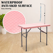 Paw Mate Pet Grooming Salon Table 97cm Adjustable Foldable Mobile Dog Cat for Commercial PINK V274-PET-PGT97-PK