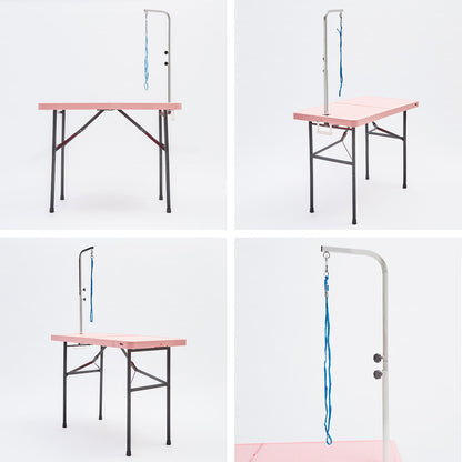 Paw Mate Pet Grooming Salon Table 97cm Adjustable Foldable Mobile Dog Cat for Commercial PINK V274-PET-PGT97-PK