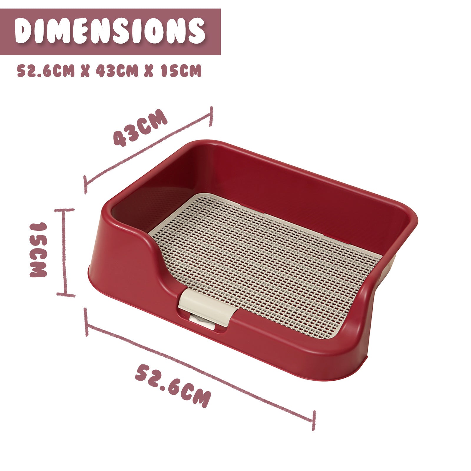 Dog Pet Potty Tray Training Toilet Raised Walls T1 WINE V274-PET-POTT1-WN