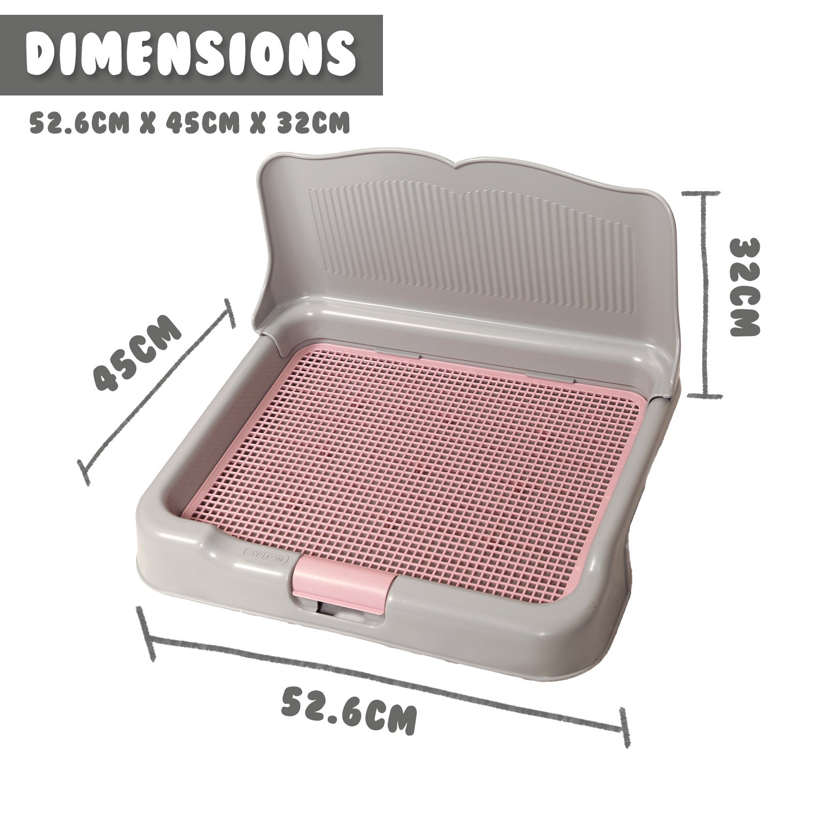 Dog Pet Potty Tray Training Toilet Detachable Wall T2 GREY V274-PET-POTT2-GY