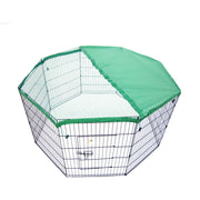 Pet Playpen Foldable Dog Cage 8 Panel 24in with Cover V274-PET-PP24-PPCV24-GN