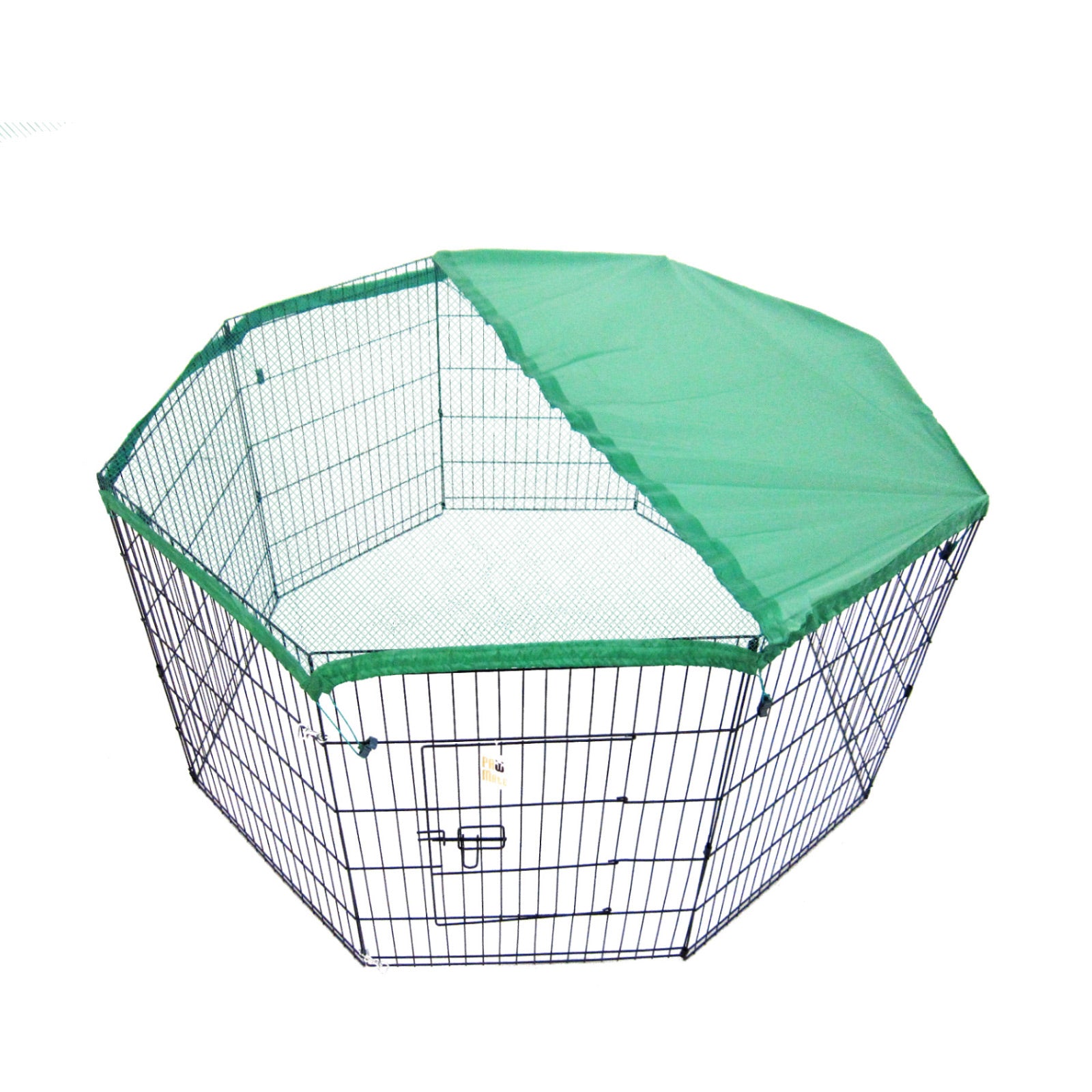 Pet Playpen Foldable Dog Cage 8 Panel 24in with Cover V274-PET-PP24-PPCV24-GN