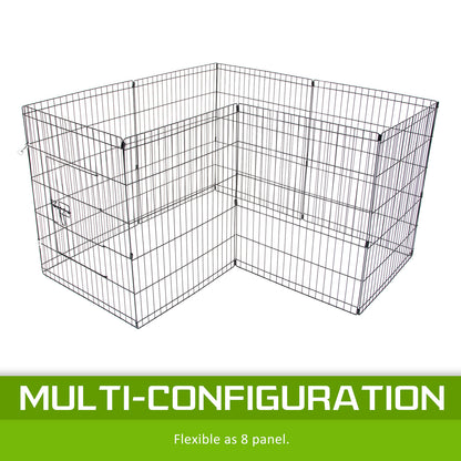 Pet Playpen Foldable Dog Cage 8 Panel 24in with Cover V274-PET-PP24-PPCV24-GN