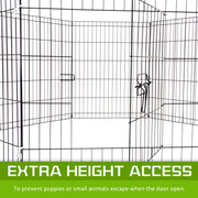 Pet Playpen Foldable Dog Cage 8 Panel 24in with Cover V274-PET-PP24-PPCV24-GN