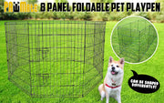 Pet Playpen Foldable Dog Cage 8 Panel 30in with Cover V274-PET-PP30-PPCV30-GN