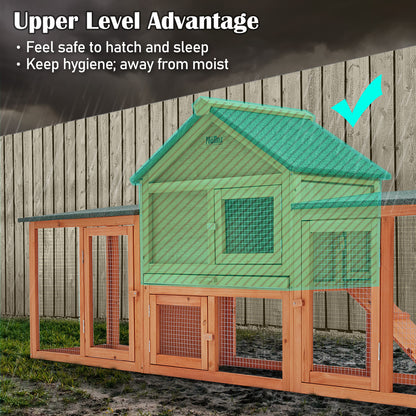 Rabbit Hutch Chicken Coop 204 x 45 x 85cm 2 Storey Cage Mansion V274-PET-RH10016