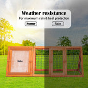 Rabbit Hutch Chicken Coop 118 x 50 x 45cm Triangle Cage Run Ester V274-PET-RH1480S