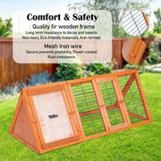 Rabbit Hutch Chicken Coop 118 x 50 x 45cm Triangle Cage Run Ester V274-PET-RH1480S