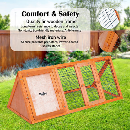 Rabbit Hutch Chicken Coop 118 x 50 x 45cm Triangle Cage Run Ester V274-PET-RH1480S
