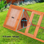 Rabbit Hutch Chicken Coop 118 x 50 x 45cm Triangle Cage Run Ester V274-PET-RH1480S