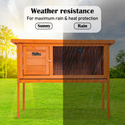 Rabbit Hutch Chicken Coop 91 x 45 x 70cm Free Standing Cage Run Eden V274-PET-RH915