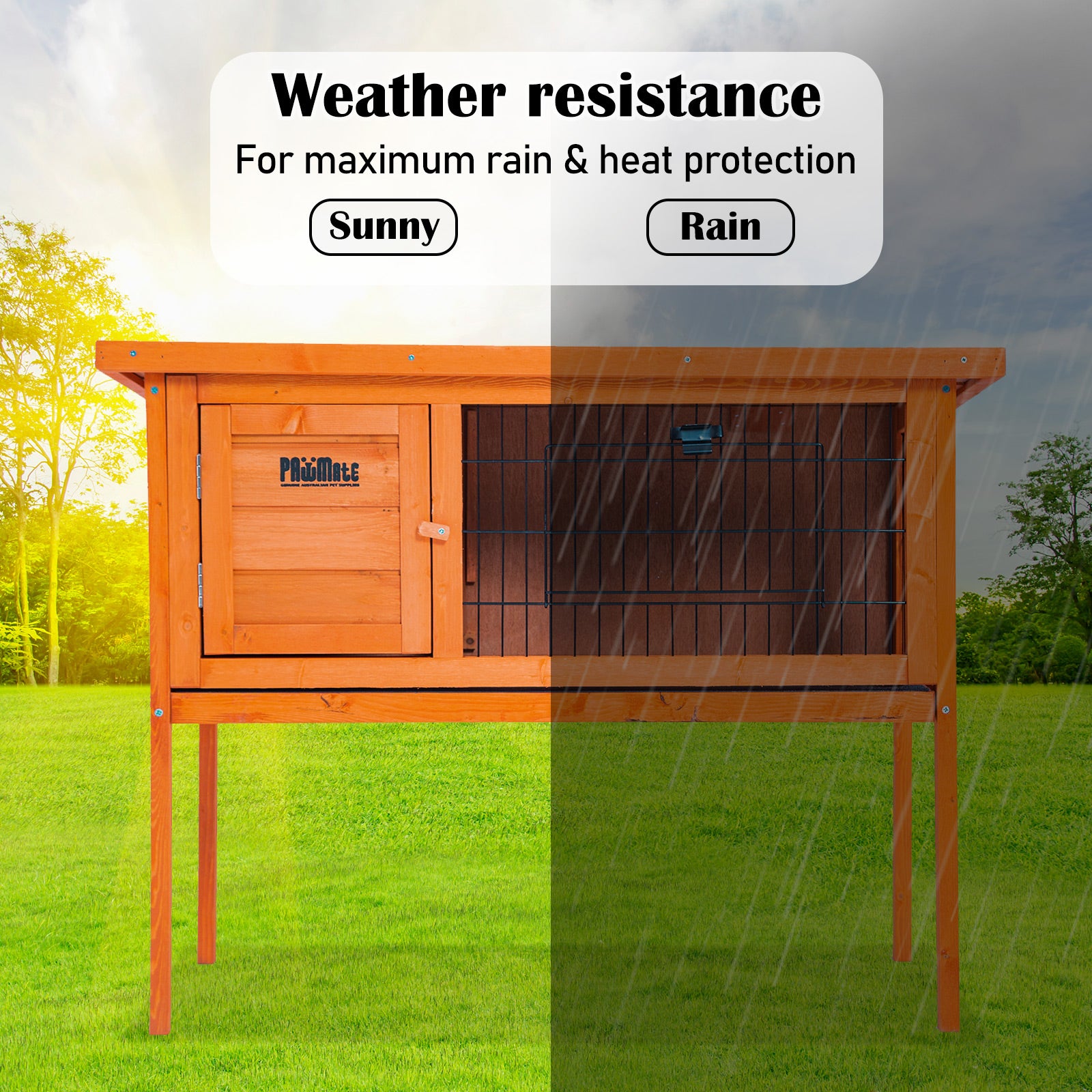 Rabbit Hutch Chicken Coop 91 x 45 x 70cm Free Standing Cage Run Eden V274-PET-RH915