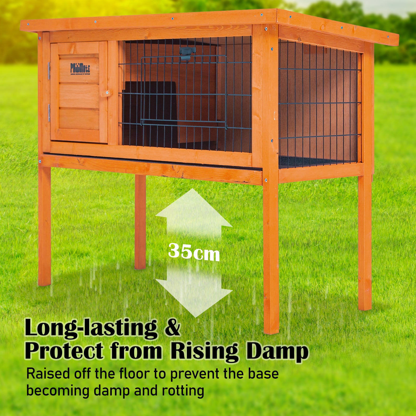 Rabbit Hutch Chicken Coop 91 x 45 x 70cm Free Standing Cage Run Eden V274-PET-RH915