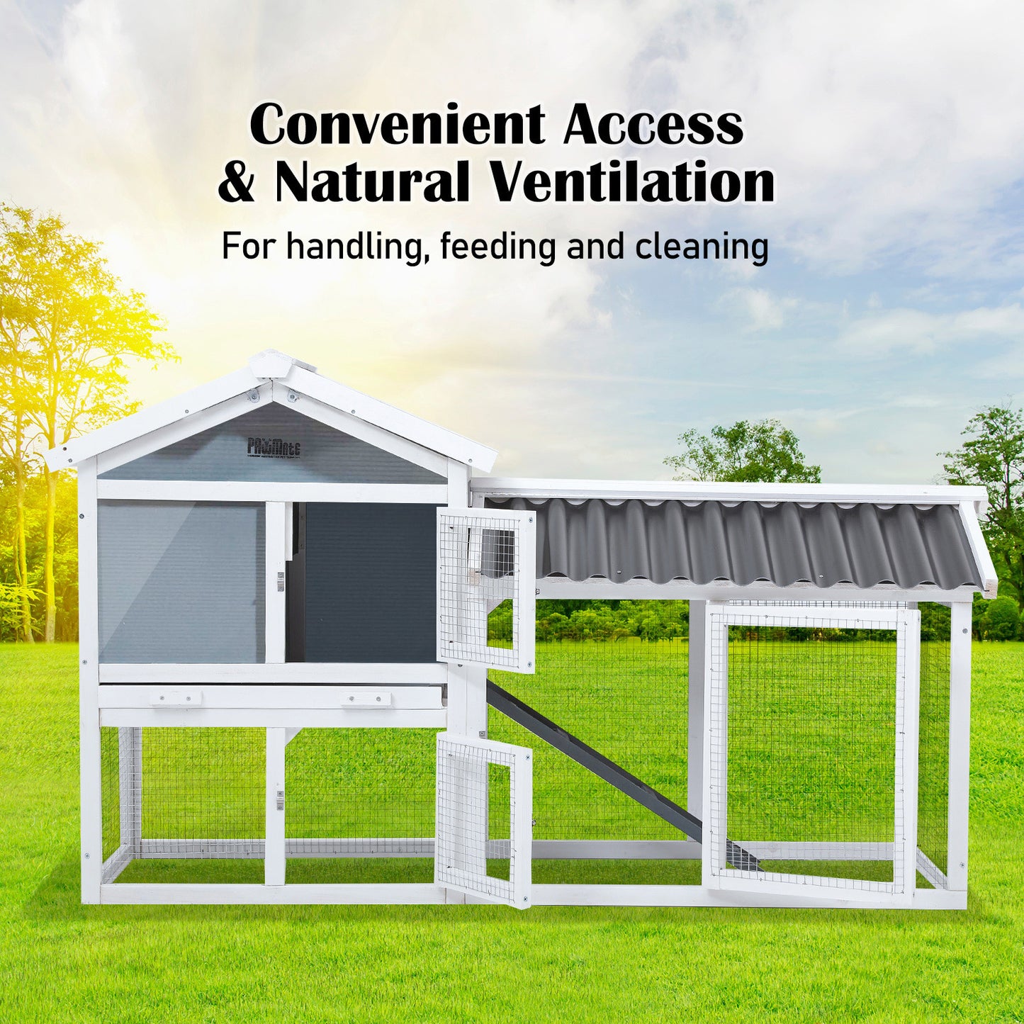 Rabbit Hutch Chicken Coop 147cm 2 Storey Pet Cage Run GRACIE V274-PET-RHPOLY1500S