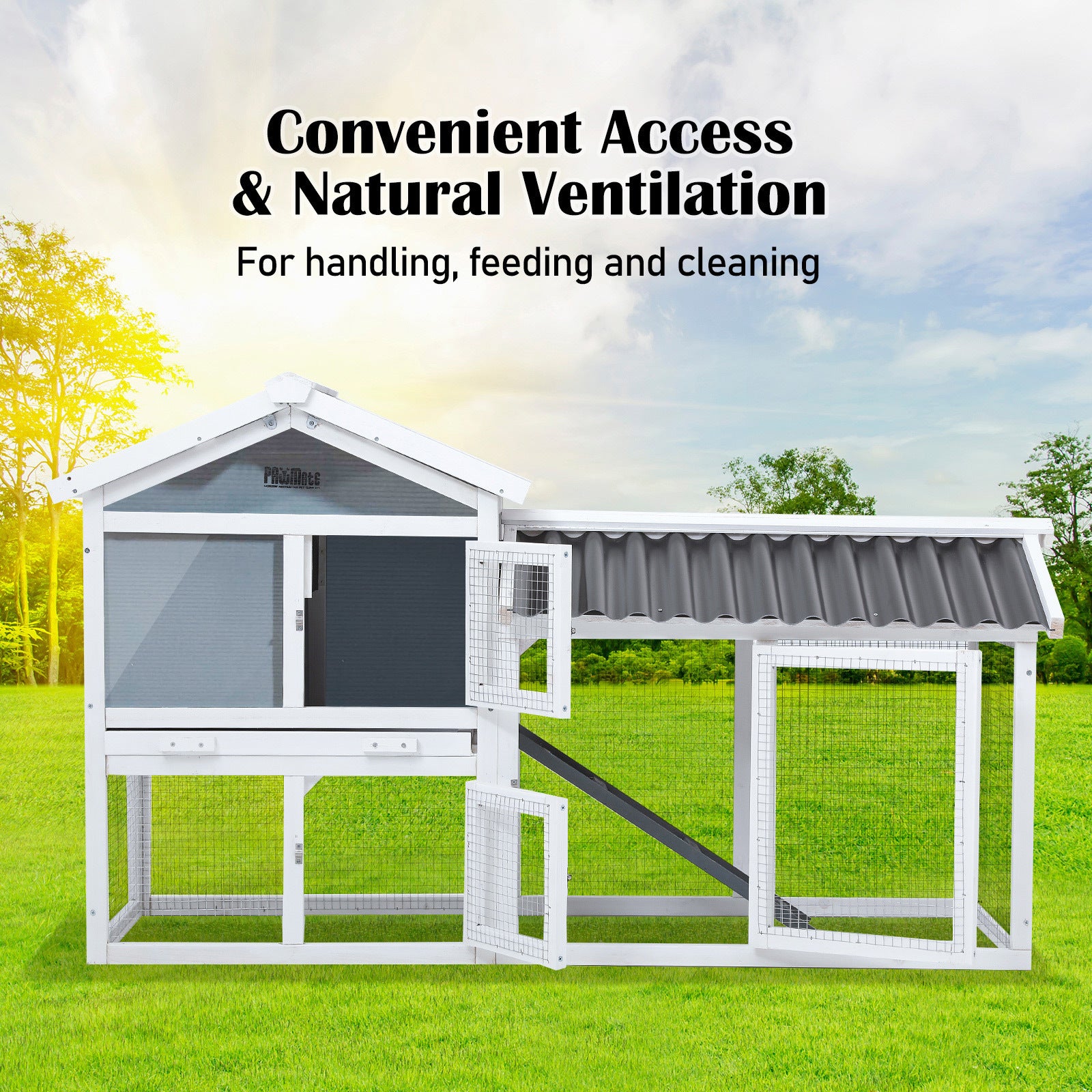 Rabbit Hutch Chicken Coop 147cm 2 Storey Pet Cage Run GRACIE V274-PET-RHPOLY1500S