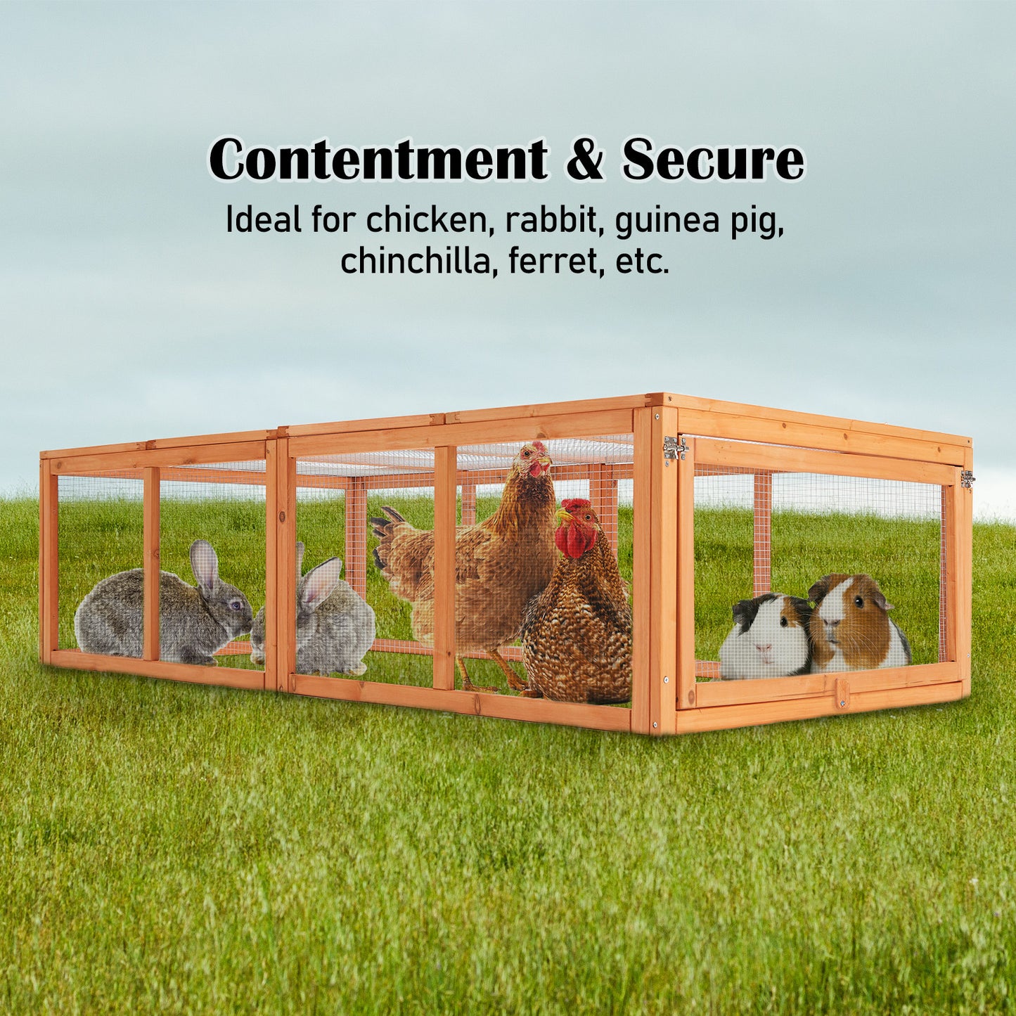 Paw Mate Chicken Coop Rabbit Hutch Extension Run 180 x 90 x 48cm Runey V274-PET-RR4R