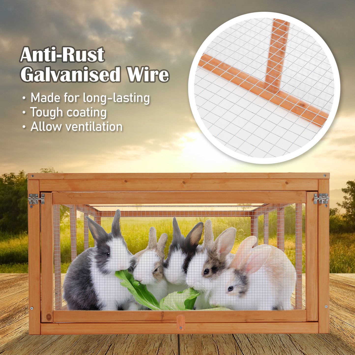 Paw Mate Chicken Coop Rabbit Hutch Extension Run 180 x 90 x 48cm Runey V274-PET-RR4R