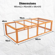 Paw Mate Chicken Coop Rabbit Hutch Extension Run 180 x 90 x 48cm Runey V274-PET-RR4R
