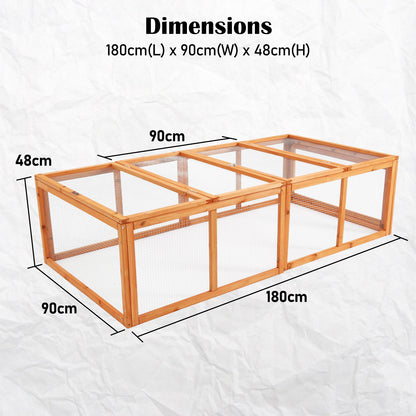 Paw Mate Chicken Coop Rabbit Hutch Extension Run 180 x 90 x 48cm Runey V274-PET-RR4R