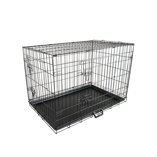 Wire Dog Cage Foldable Crate Kennel 24in with Tray V274-PET-WC24