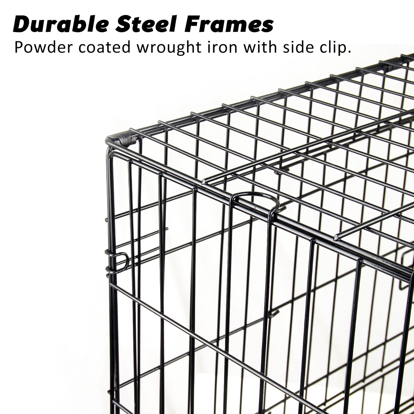 Wire Dog Cage Foldable Crate Kennel 24in with Tray V274-PET-WC24