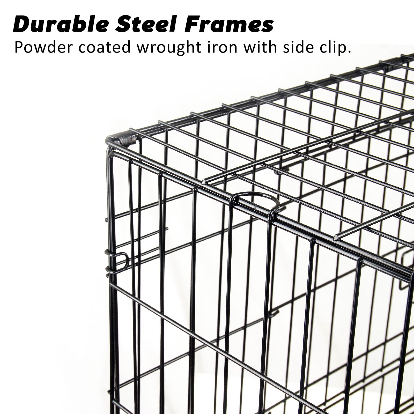 Wire Dog Cage Foldable Crate Kennel 24in with Tray V274-PET-WC24