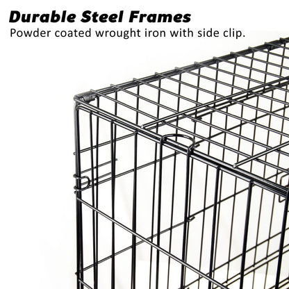 Wire Dog Cage Foldable Crate Kennel 24in with Tray V274-PET-WC24