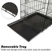 Wire Dog Cage Foldable Crate Kennel 24in with Tray V274-PET-WC24