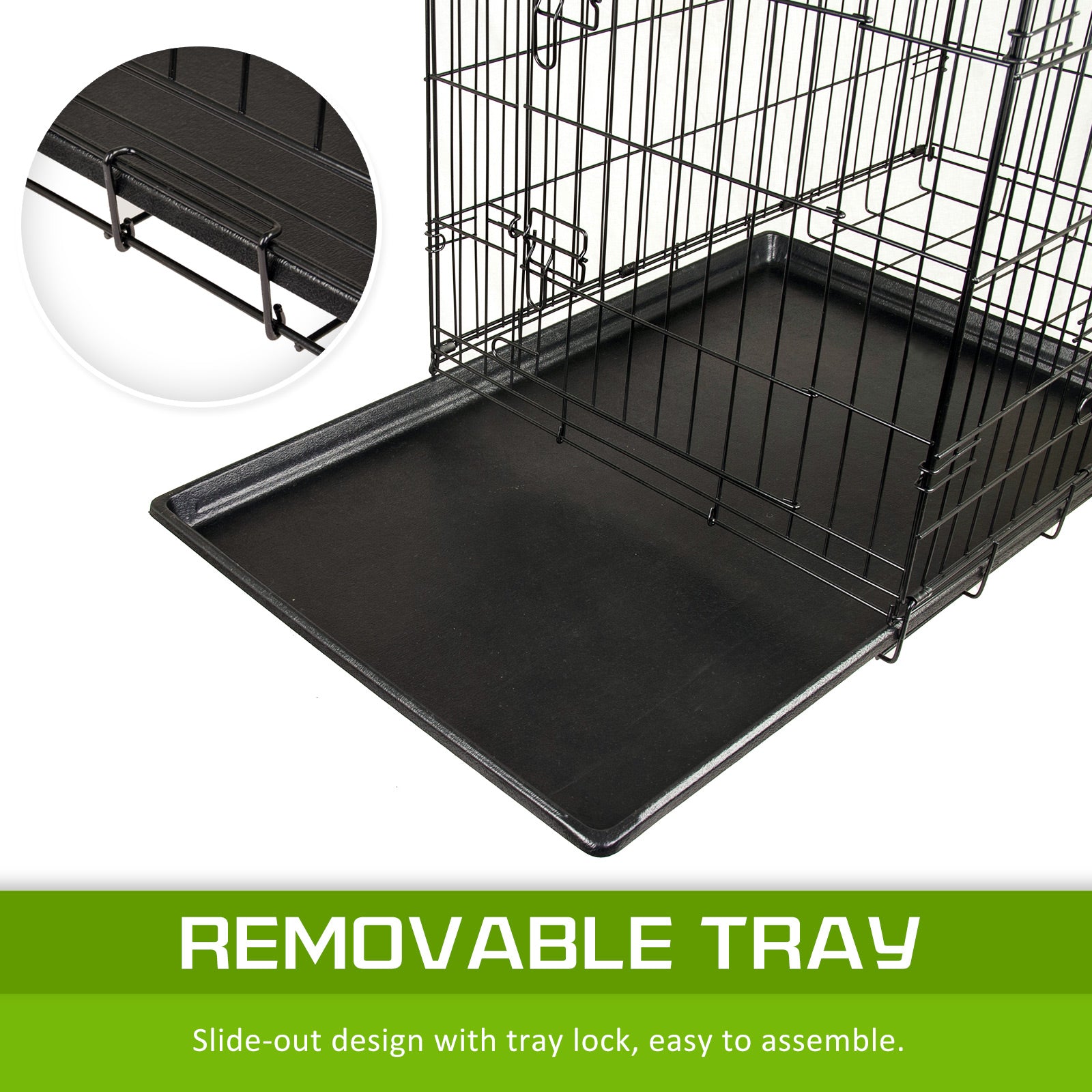 Wire Dog Cage Foldable Crate Kennel 30in with Tray V274-PET-WC30