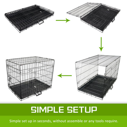 Wire Dog Cage Foldable Crate Kennel 30in with Tray V274-PET-WC30