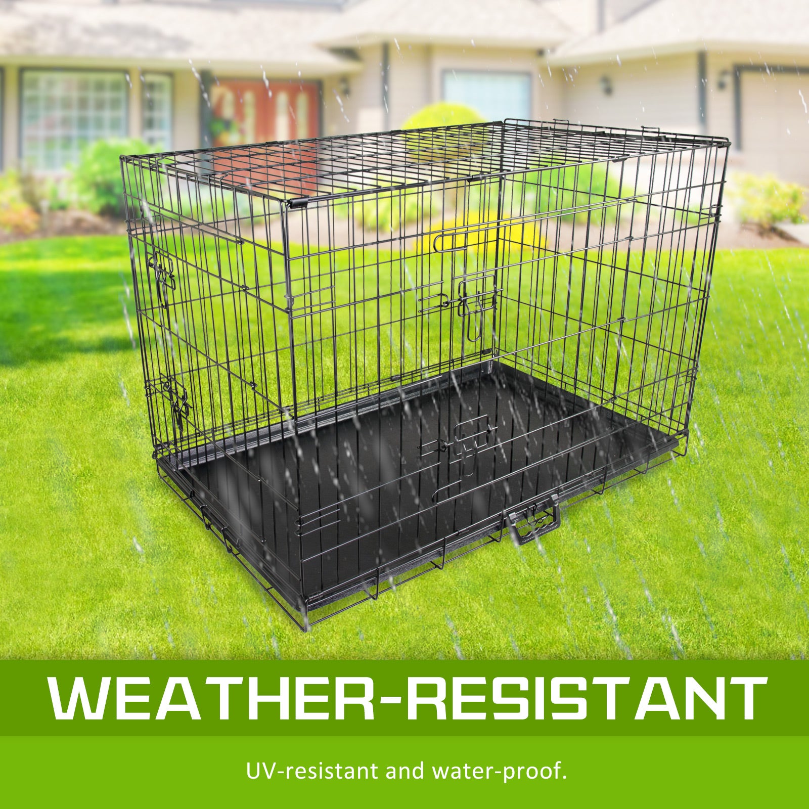 Wire Dog Cage Foldable Crate Kennel 36in with Tray V274-PET-WC36