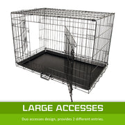 Wire Dog Cage Foldable Crate Kennel 42in with Tray V274-PET-WC42