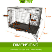 Wire Dog Cage Foldable Crate Kennel 48in with Tray V274-PET-WC48