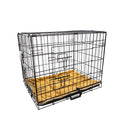 Wire Dog Cage Foldable Crate Kennel 24in with Tray + Cushion Mat Combo V274-PET-WCCU24-BE