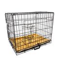 Wire Dog Cage Foldable Crate Kennel 48in with Tray + Cushion Mat Combo V274-PET-WCCU48-BE