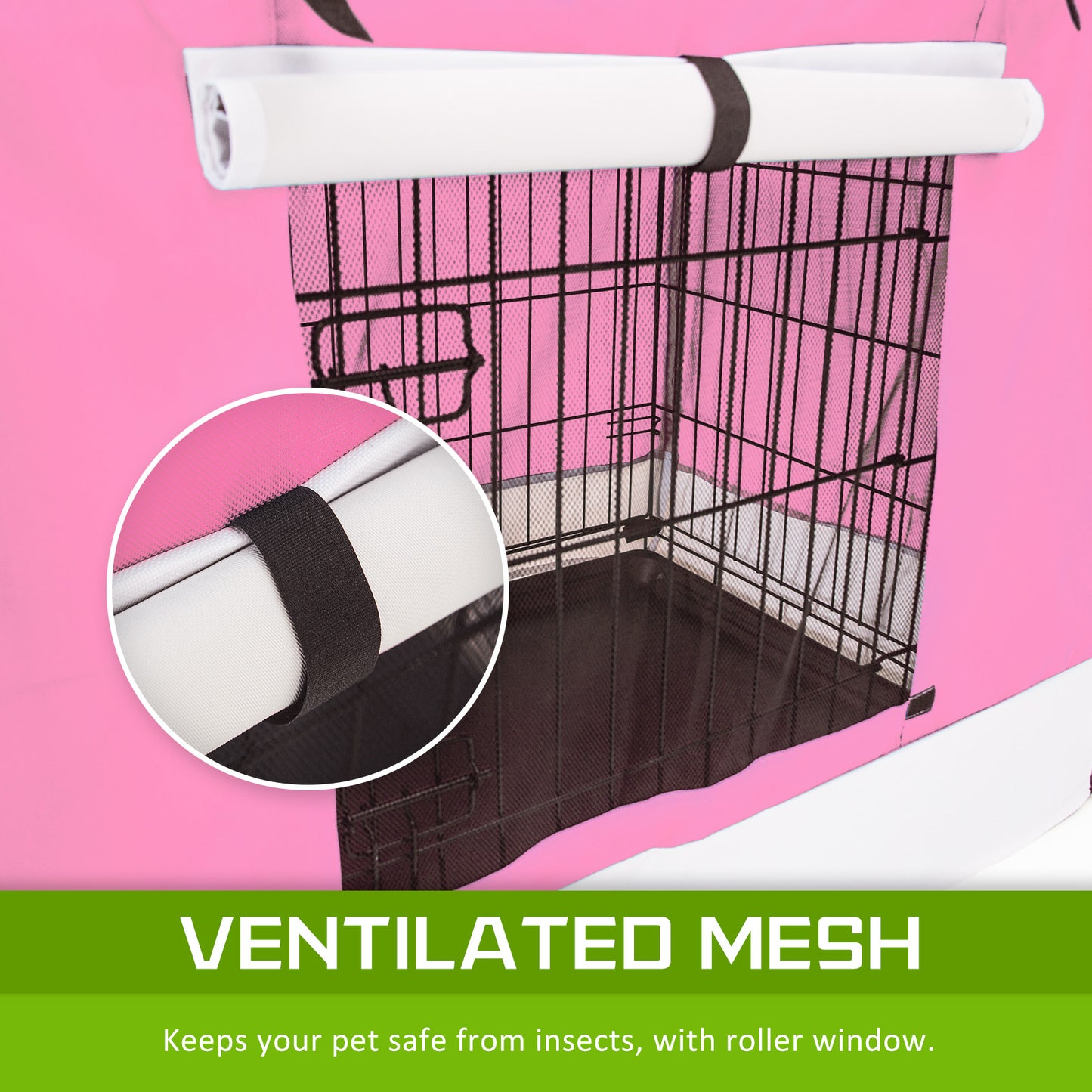 Wire Dog Cage Foldable Crate Kennel 30in with Tray + PINK Cover Combo V274-PET-WCCV30-PK