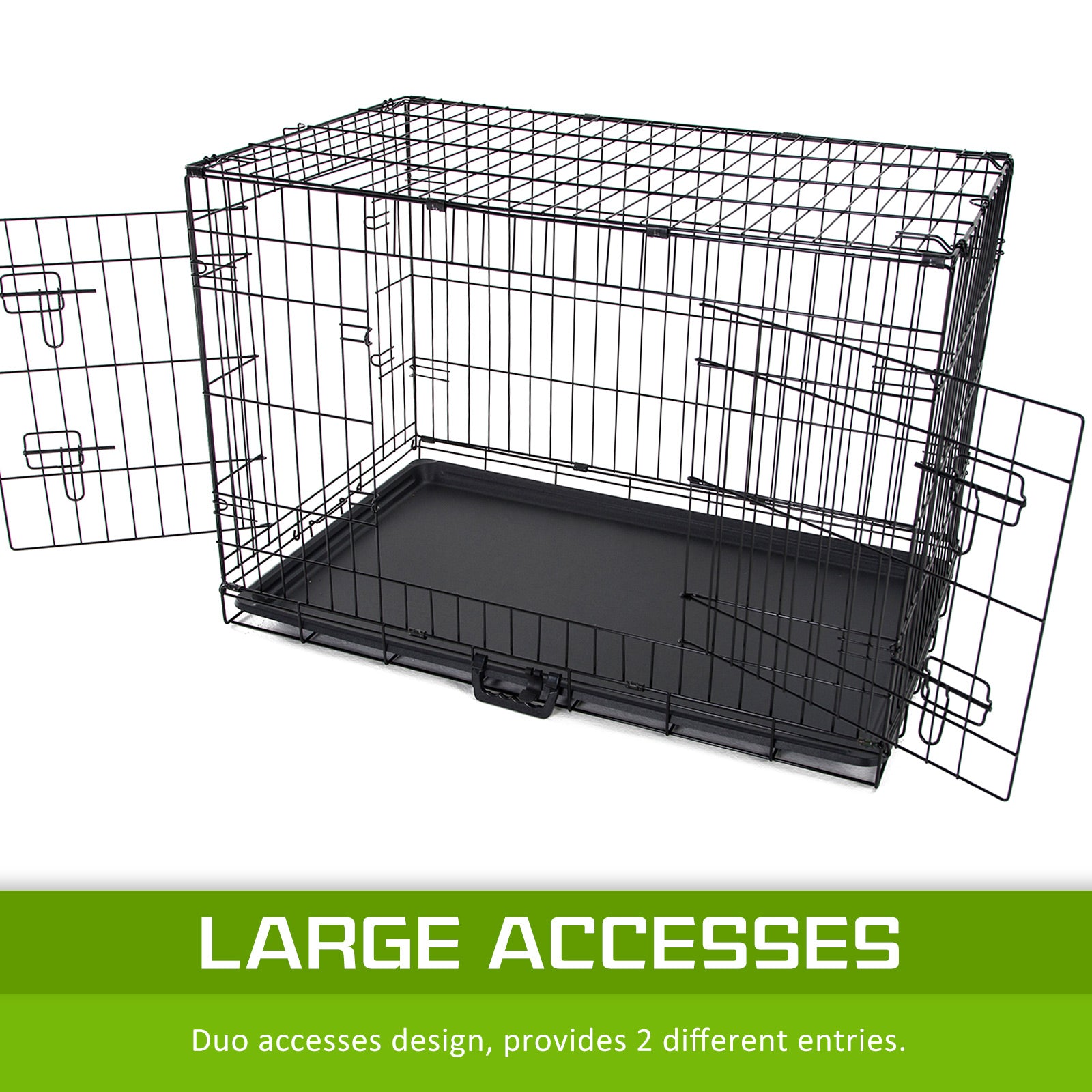 Wire Dog Cage Foldable Crate Kennel 36in with Tray + BLUE Cover Combo V274-PET-WCCV36-BU