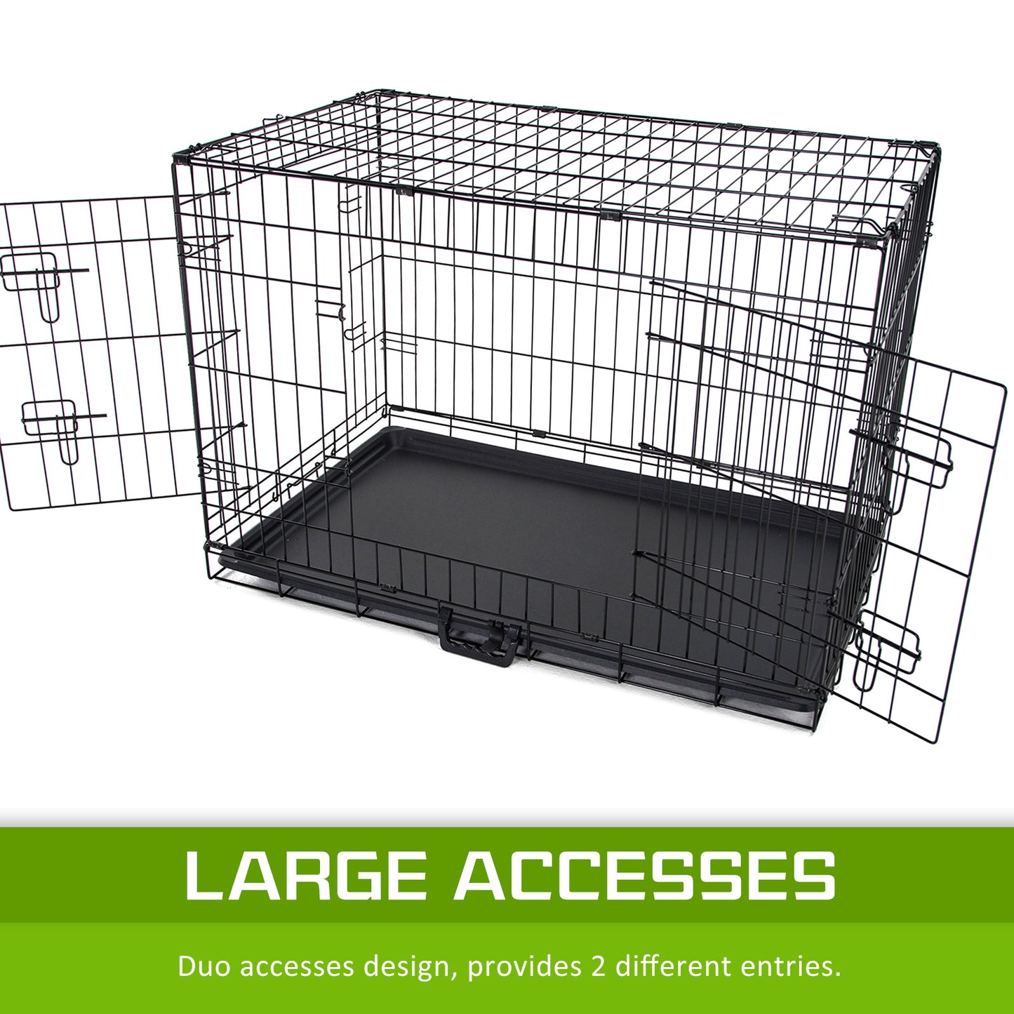 Wire Dog Cage Foldable Crate Kennel 42in with Tray + BLUE Cover Combo V274-PET-WCCV42-BU