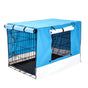Wire Dog Cage Foldable Crate Kennel 48in with Tray + BLUE Cover Combo V274-PET-WCCV48-BU
