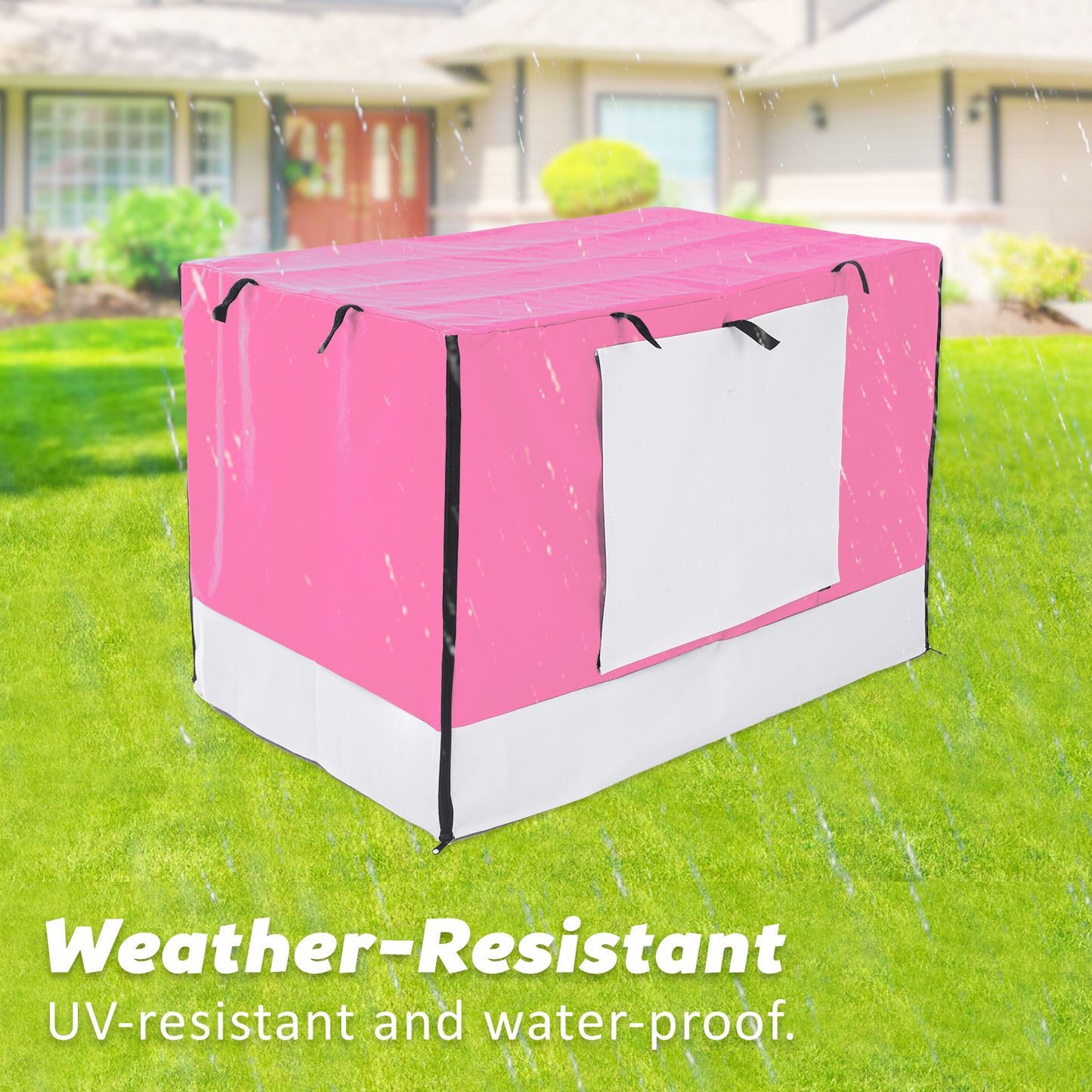 Wire Dog Cage Crate 30in with Tray + Cushion Mat + PINK Cover Combo V274-PET-WCCVCU30-PK
