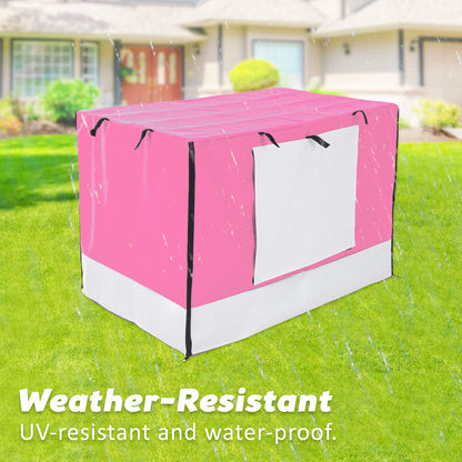 Wire Dog Cage Crate 30in with Tray + Cushion Mat + PINK Cover Combo V274-PET-WCCVCU30-PK